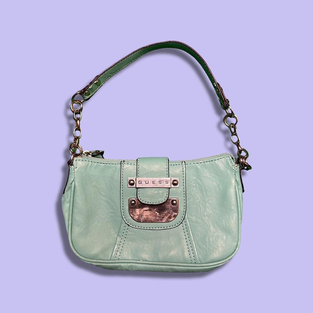 Teal guess mini purse